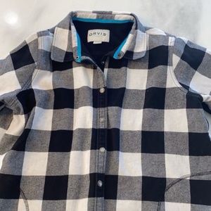 Orvis Womens Snap Fleece Lined Plaid Shacket Shirt Jacket size XXL